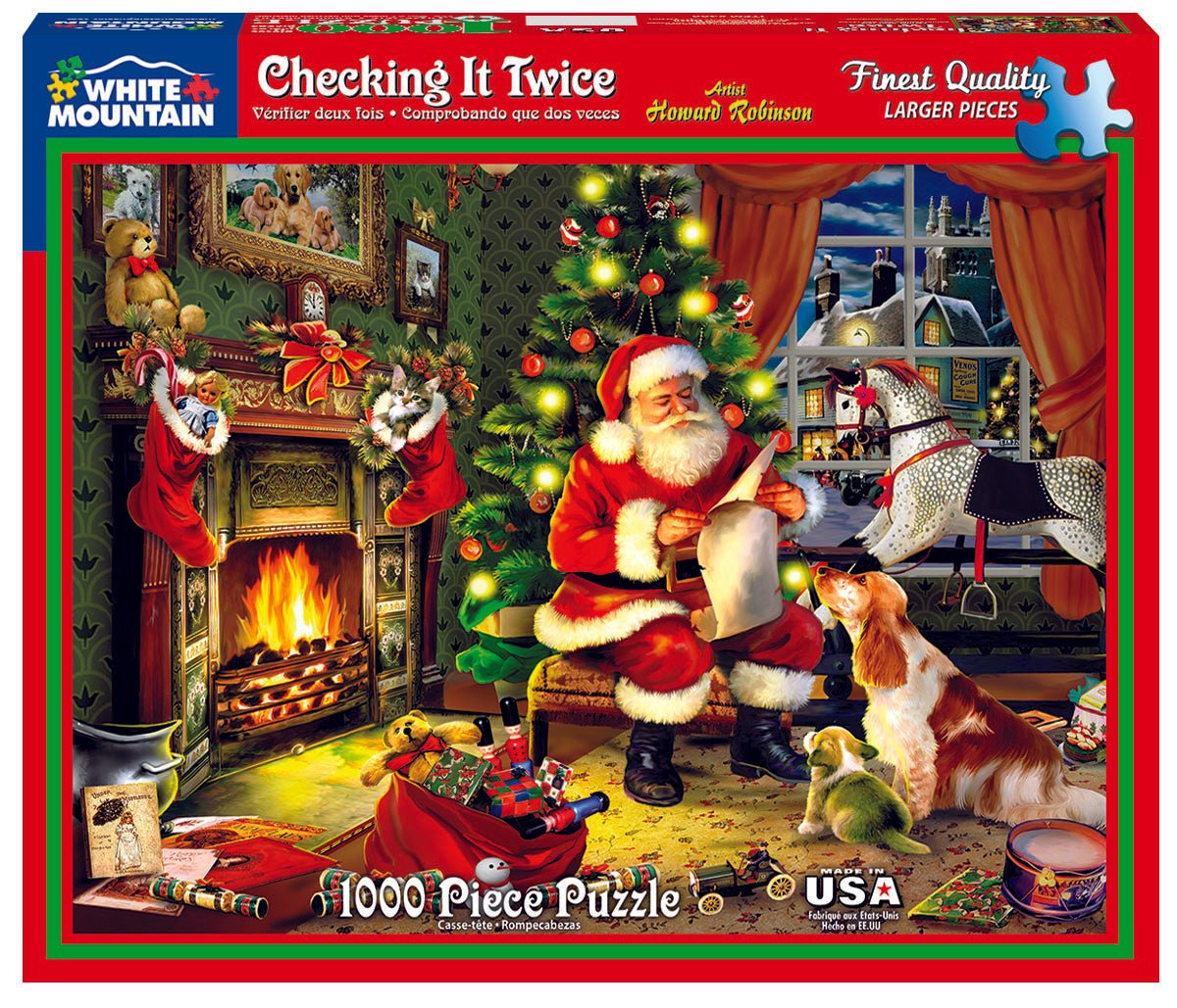 1000 Piece Jigsaw Puzzle - Checking the Christmas List – White