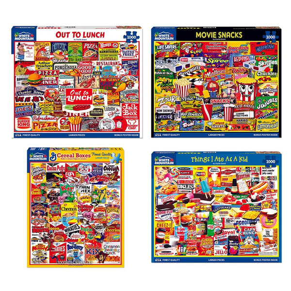 Set of 4: Artist Charlie Girard - Favorite Foods Bundle 1000 piece
