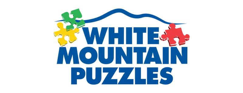 White Mountain Puzzles Logo, Link to Homepage