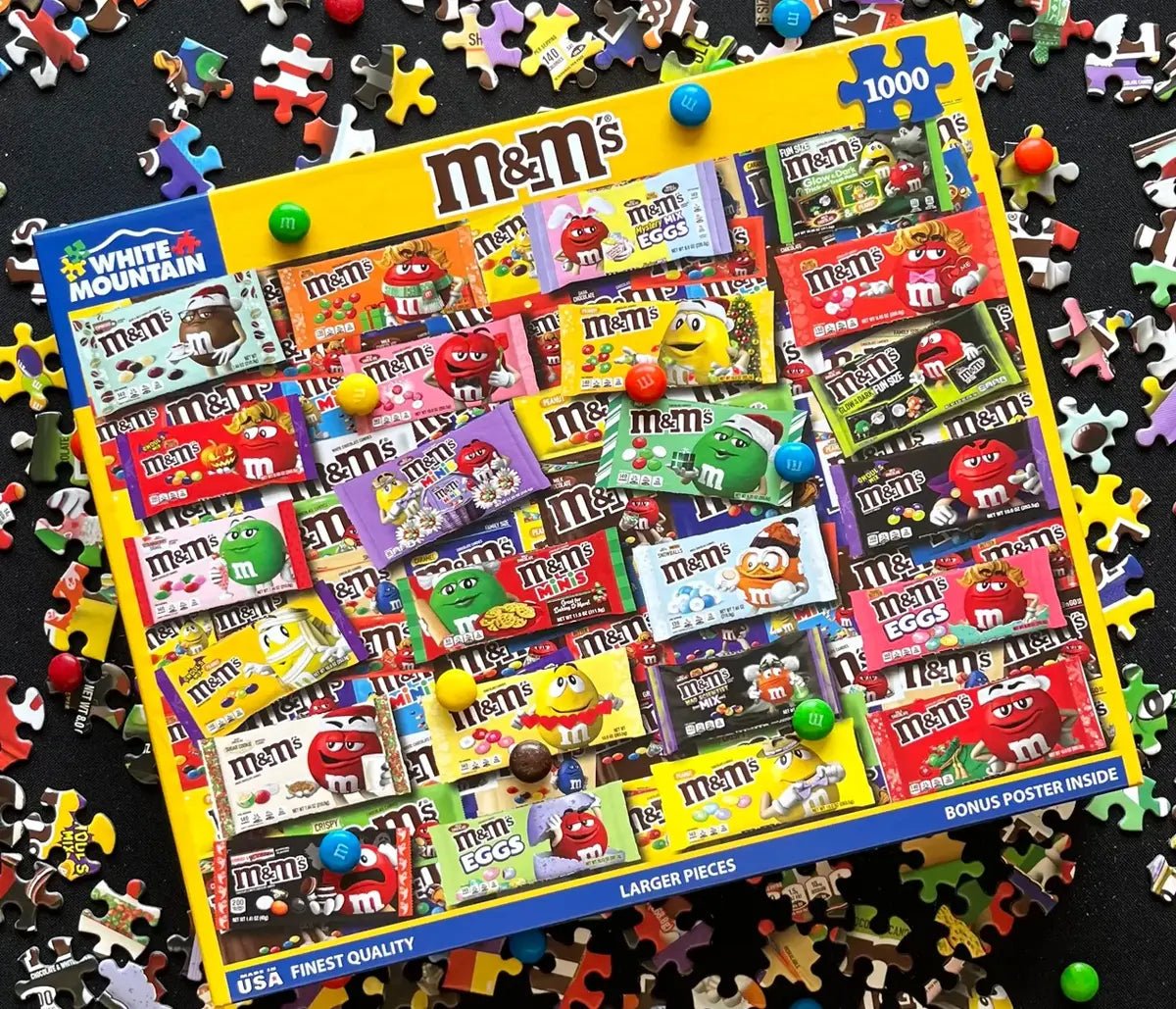 1000 Piece Jigsaw Puzzle - M&M's – White Mountain Puzzles