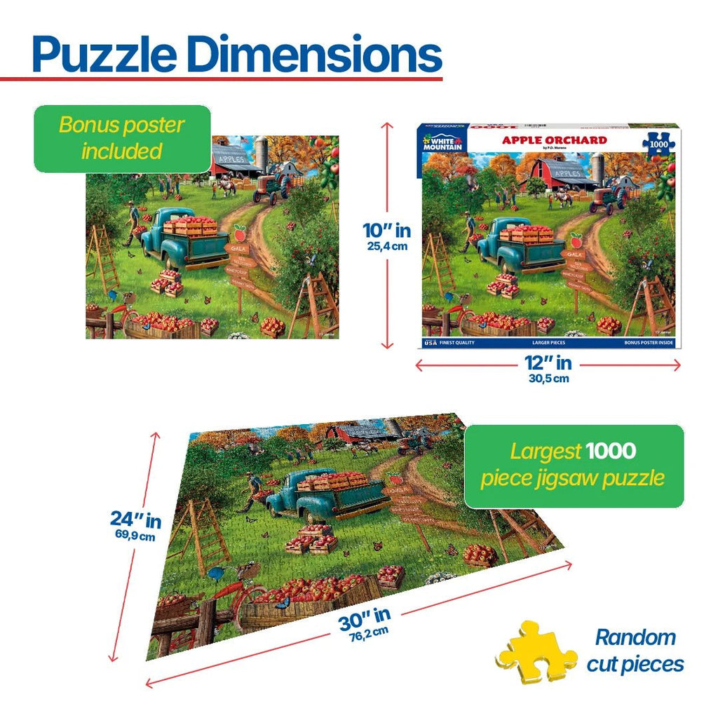 1000 Piece Jigsaw Puzzle - Apple Orchard (2159pz) – White Mountain