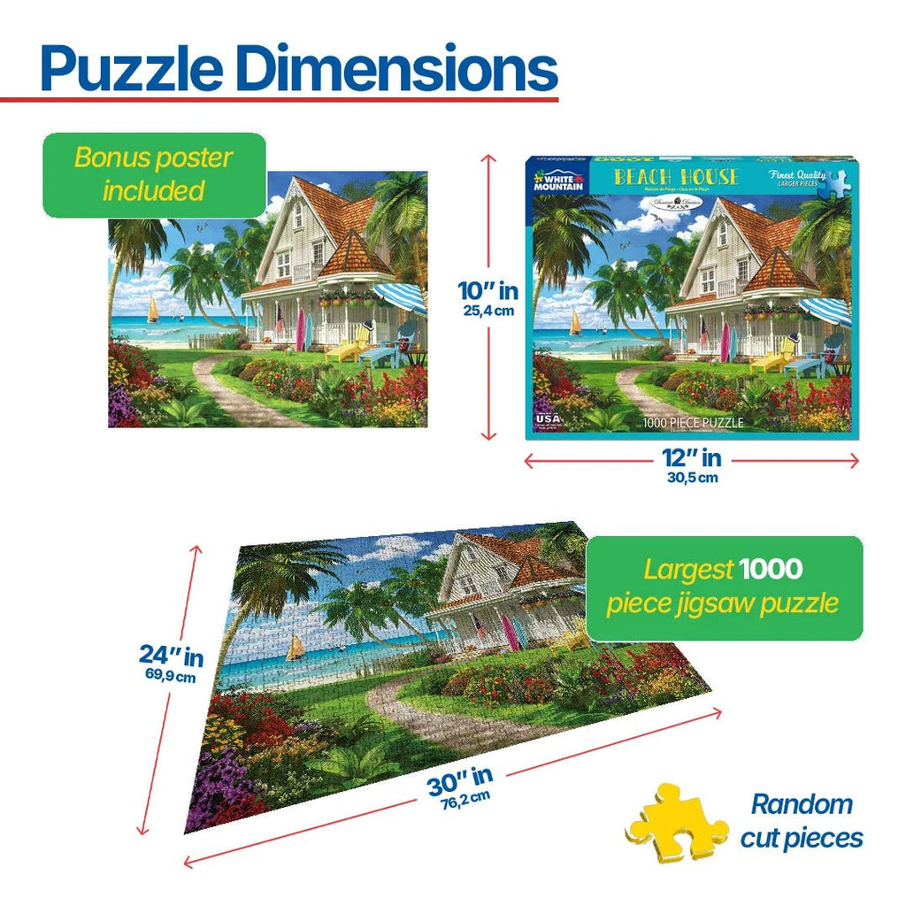 1000 Piece Puzzle - Beach House – White Mountain Puzzles