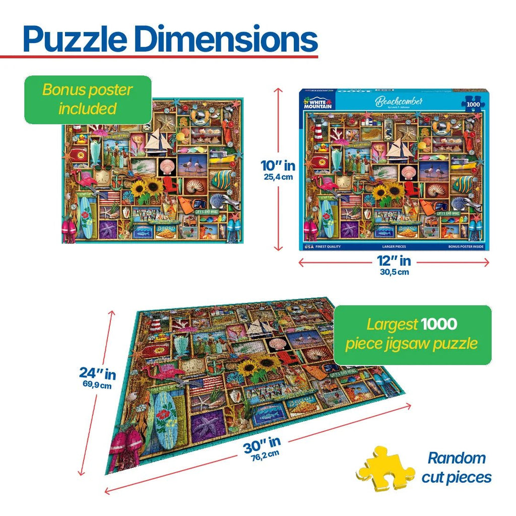 1000 Piece Jigsaw Puzzle - Beach Comber (2087pz) – White Mountain