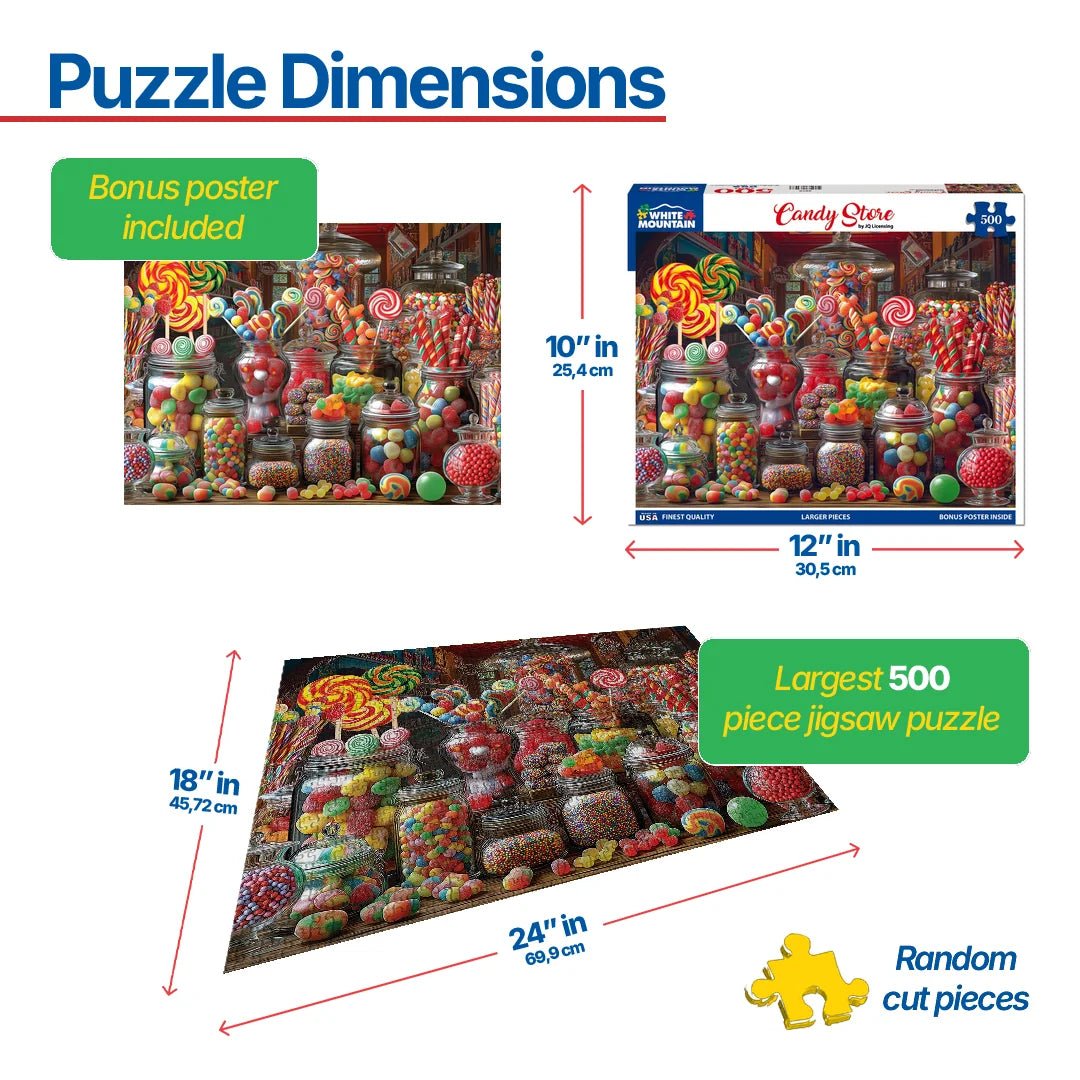 500 Piece Jigsaw Puzzle - Candy Store (2070pz) – White Mountain