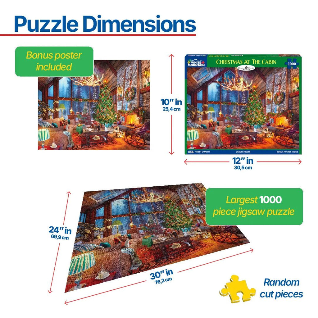 1000 Piece Jigsaw Puzzle - Christmas At The Cabin (1975pz) – White