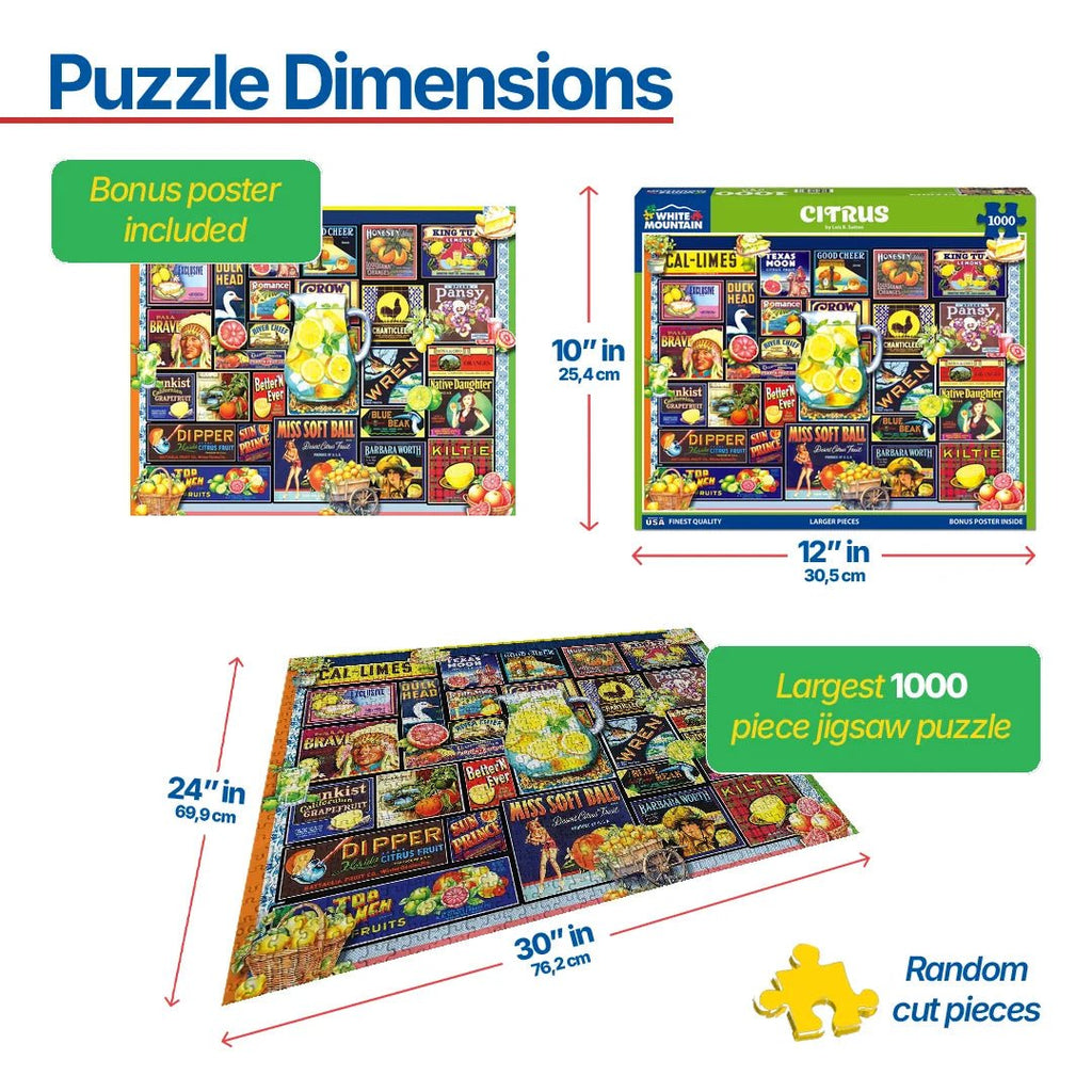 1000 Piece Jigsaw Puzzle - Citrus (1921pz) – White Mountain Puzzles