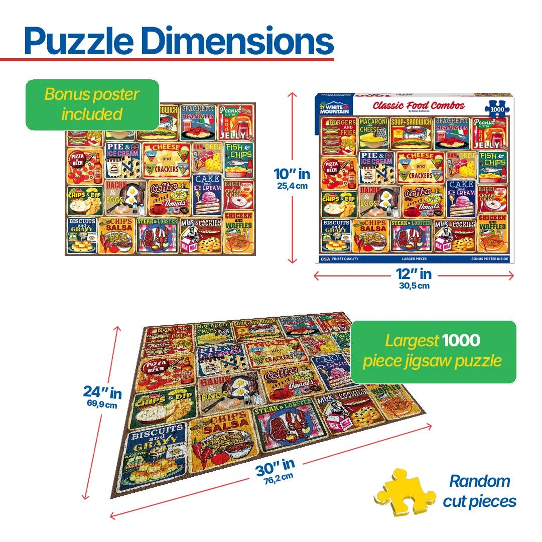 1000 Piece Jigsaw Puzzle - Classic Food Combos – White Mountain