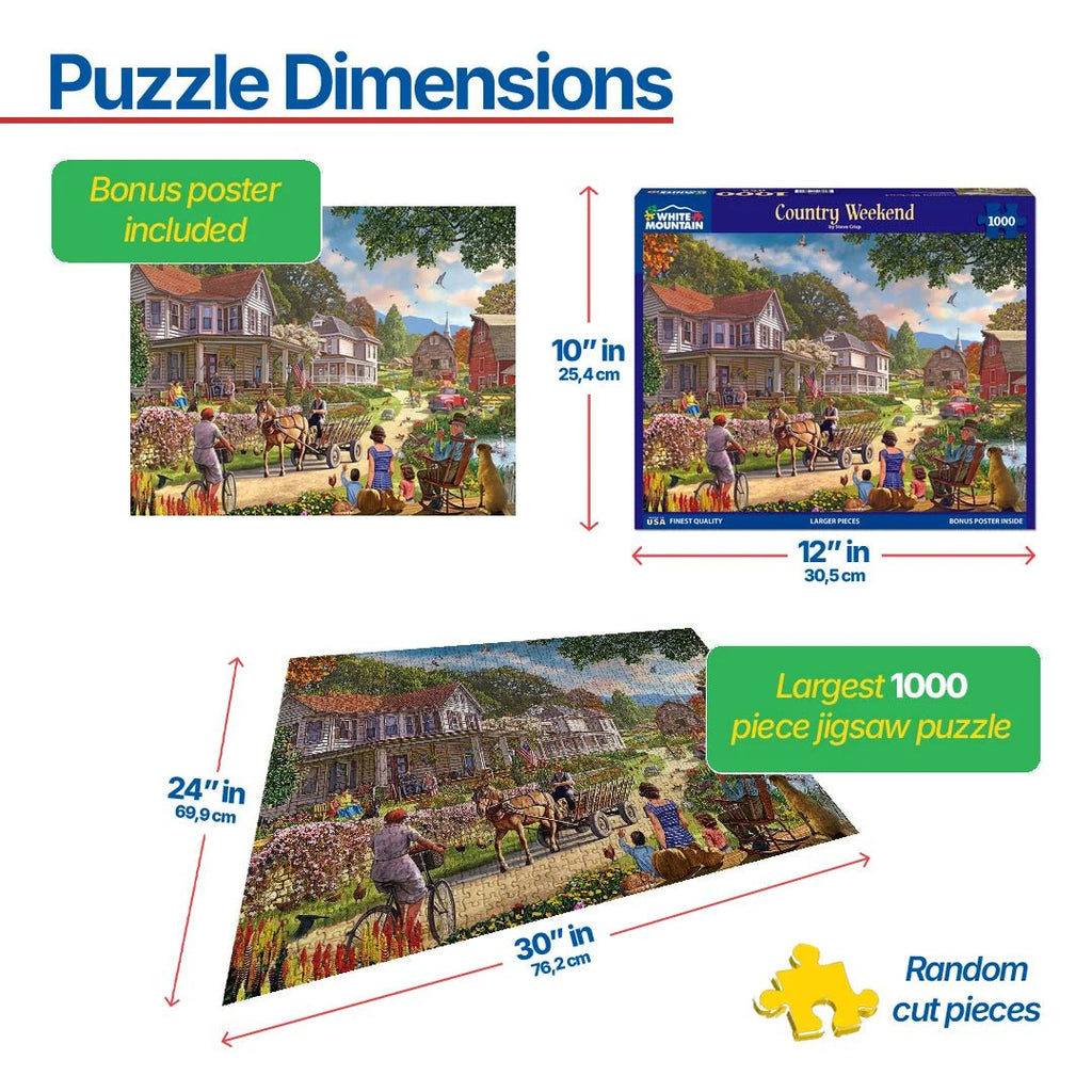 1000 Piece Jigsaw Puzzle - Country Weekend (1903pz) – White