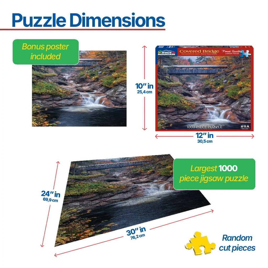 1000 Piece Jigsaw Puzzle - Covered Bridge – White Mountain Puzzles