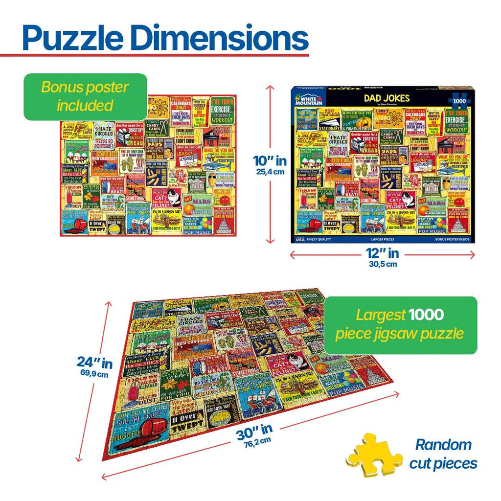 1000 Piece Jigsaw Puzzle - Dad Jokes (1932pz) – White Mountain Puzzles