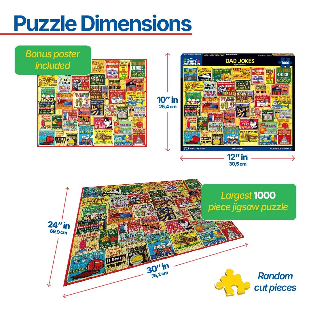 1000 Piece Jigsaw Puzzle - Dad Jokes (1932pz) – White Mountain Puzzles