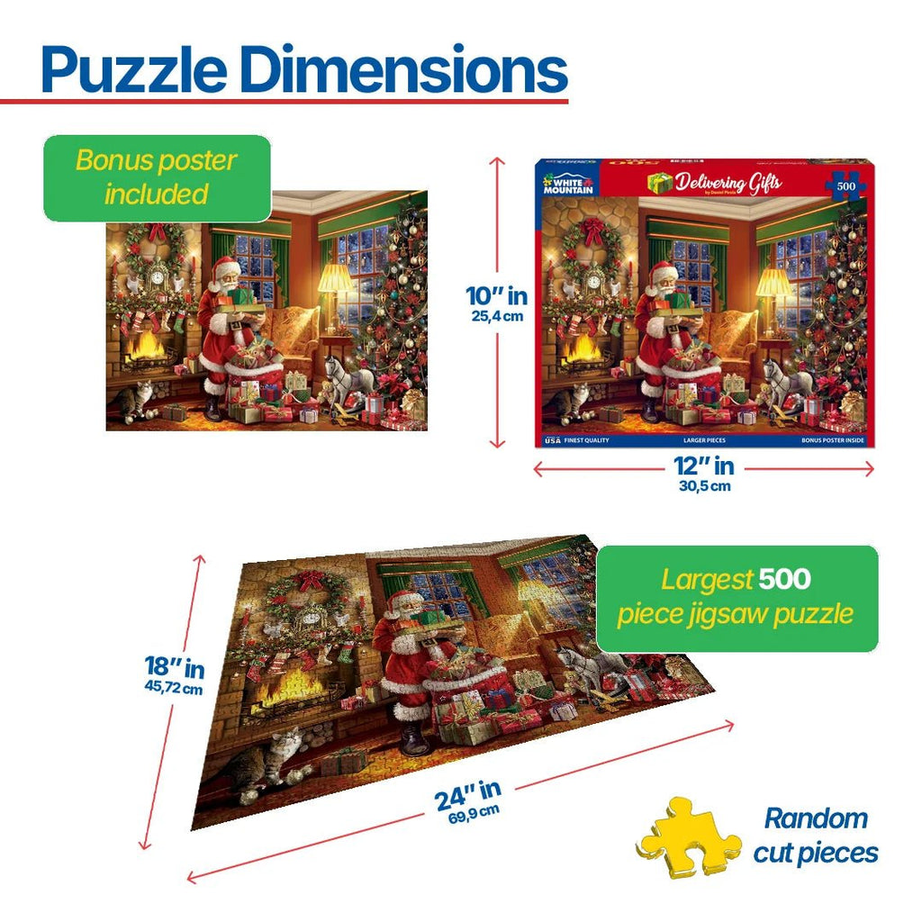 Christmas Gifts - 500 Piece Jigsaw Puzzle – White Mountain Puzzles