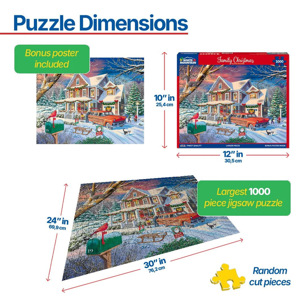 1000 Piece Jigsaw Puzzle - Family Christmas (1951pz) – White
