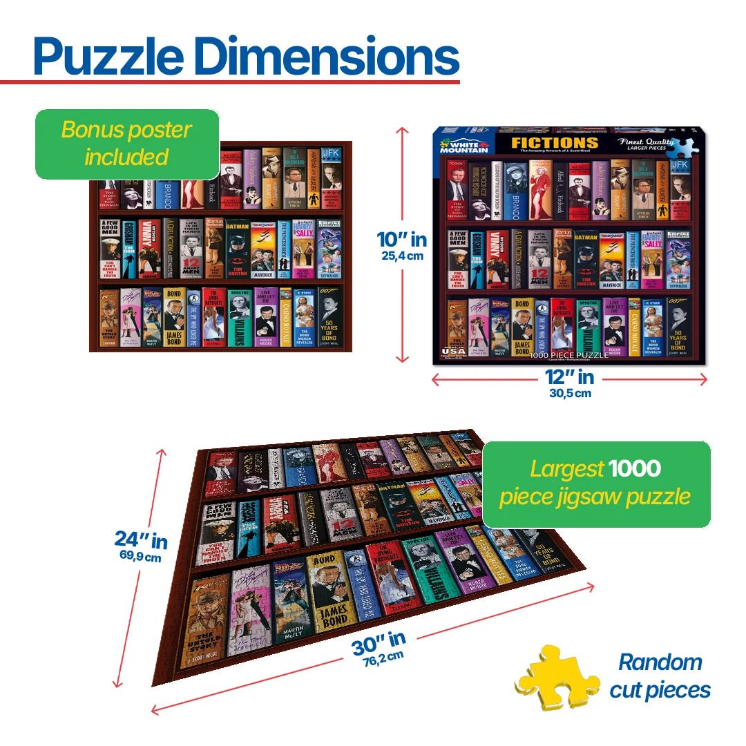1000 Piece Jigsaw Puzzle - Fictions – White Mountain Puzzles