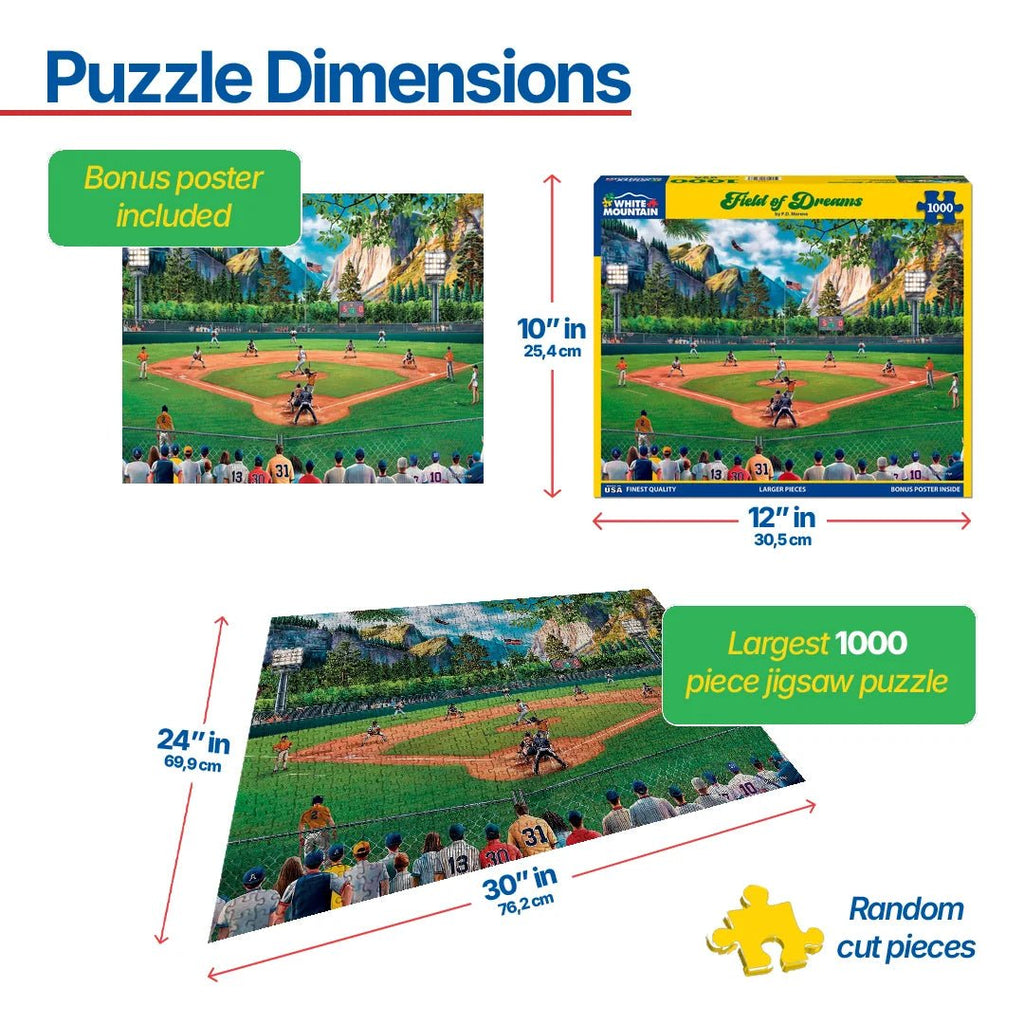 1000 Piece Jigsaw Puzzle - Field of Dreams – White Mountain Puzzles