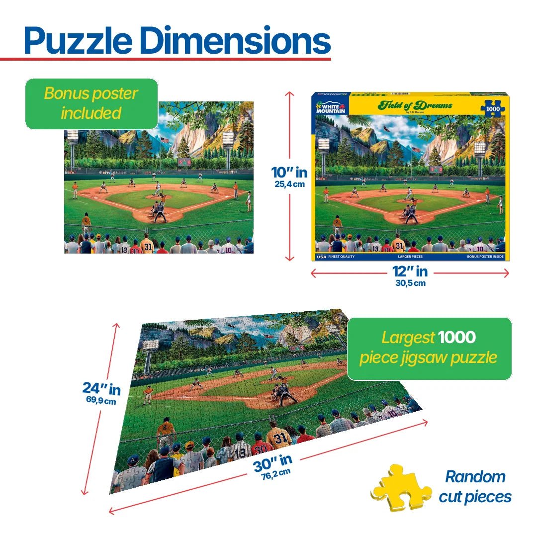 1000 Piece Jigsaw Puzzle - Field of Dreams – White Mountain Puzzles
