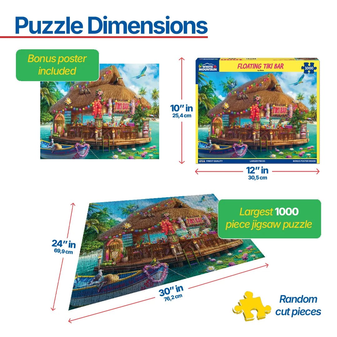 1000 Piece Jigsaw Puzzle - Floating Tiki Bar (1993pz) – White