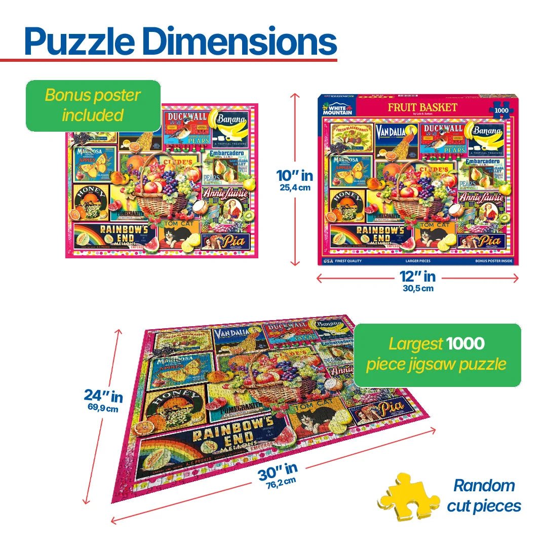 1000 Piece Jigsaw Puzzle - Fruit Basket (1920pz) – White Mountain