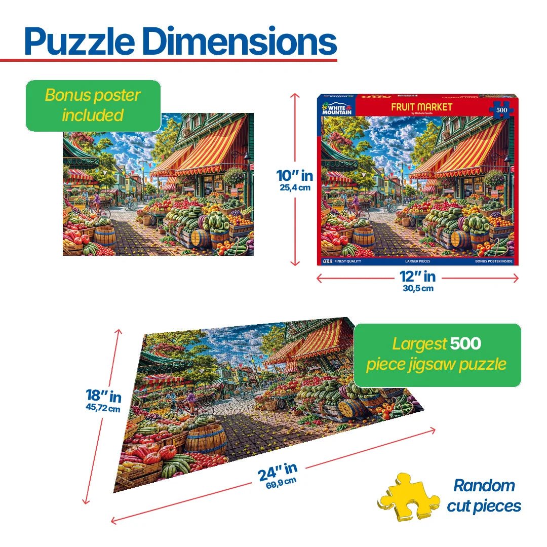 500 Piece Jigsaw Puzzle - Fruit Market (2090pz) – White Mountain