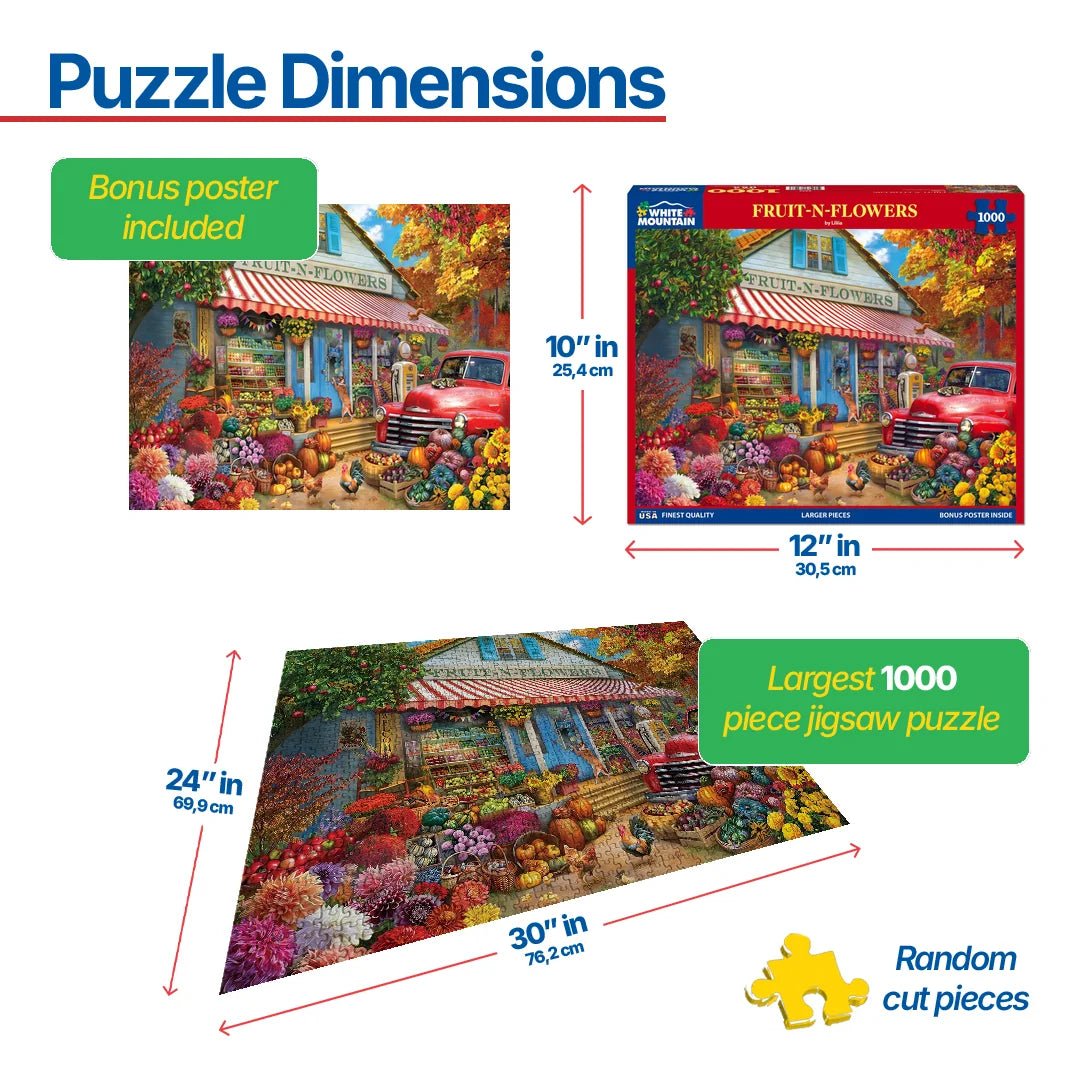 1000 Piece Jigsaw Puzzle - Fruit N Flowers (2039pz) – White