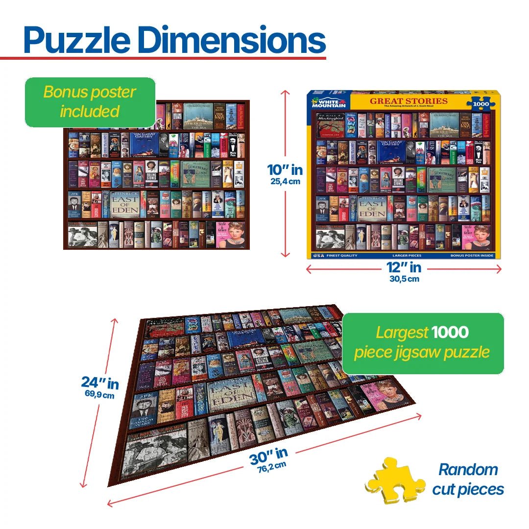 1000 Piece Jigsaw Puzzle - Great Stories – White Mountain Puzzles