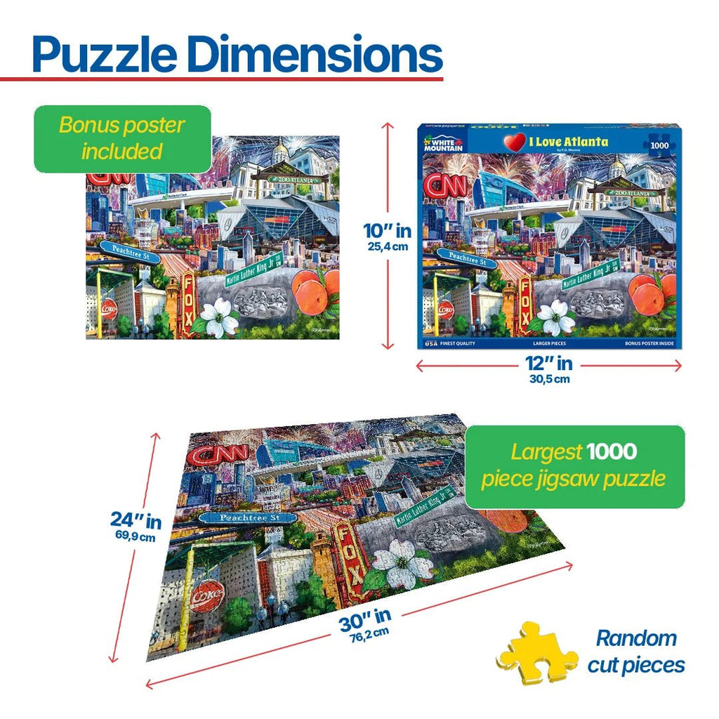 1000 Piece Jigsaw Puzzle- I Love Atlanta (2143pz) – White Mountain