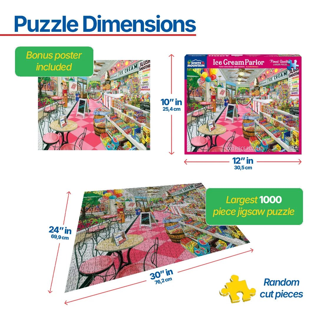 ミルキーウェイページ 1000 Piece Jigsaw Puzzle - Ice Cream Parlor – White Mountain Puzzles