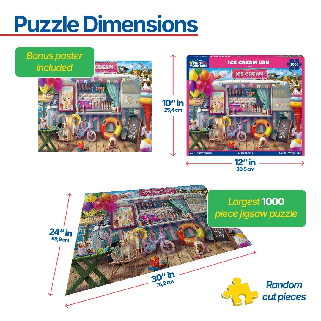 1000 Piece Jigsaw Puzzle - Ice Cream Van (2043pz) – White Mountain