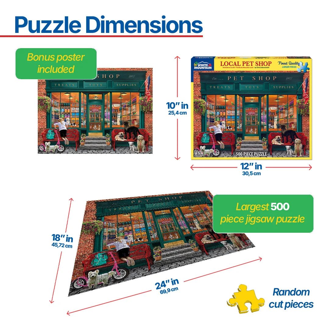 Local Pet Shop - 500 Piece Jigsaw Puzzle – White Mountain Puzzles