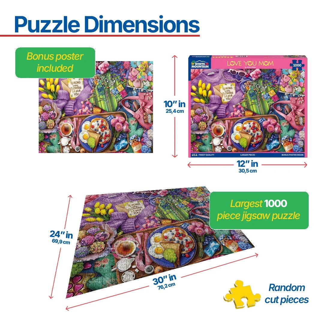 1000 Piece Jigsaw Puzzle - Love You Mom (2067pz) – White Mountain