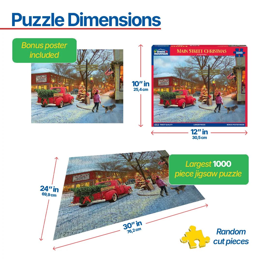 1000 Piece Jigsaw Puzzle - Main Street Christmas (1817pz) – White 1000 Piece Jigsaw Puzzle - Main Street Christmas (1817pz) – White