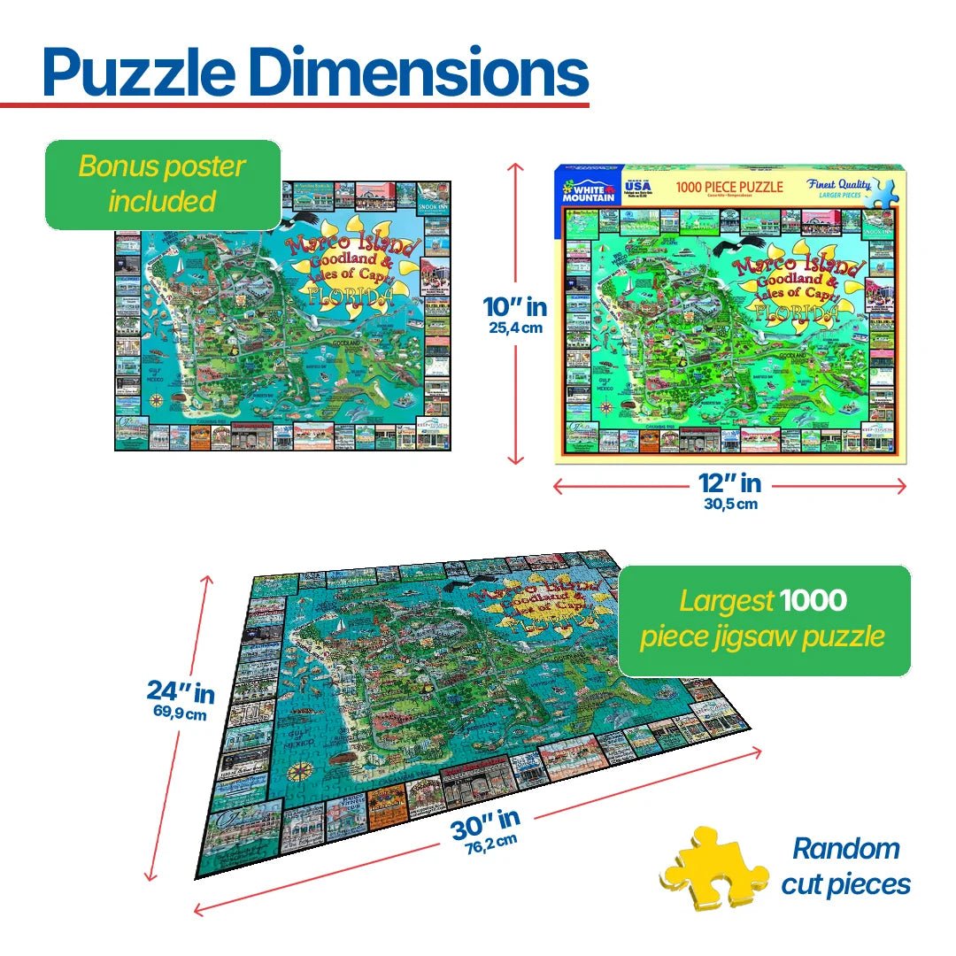 1000 Piece Jigsaw Puzzle - Marco Island, FL – White Mountain Puzzles