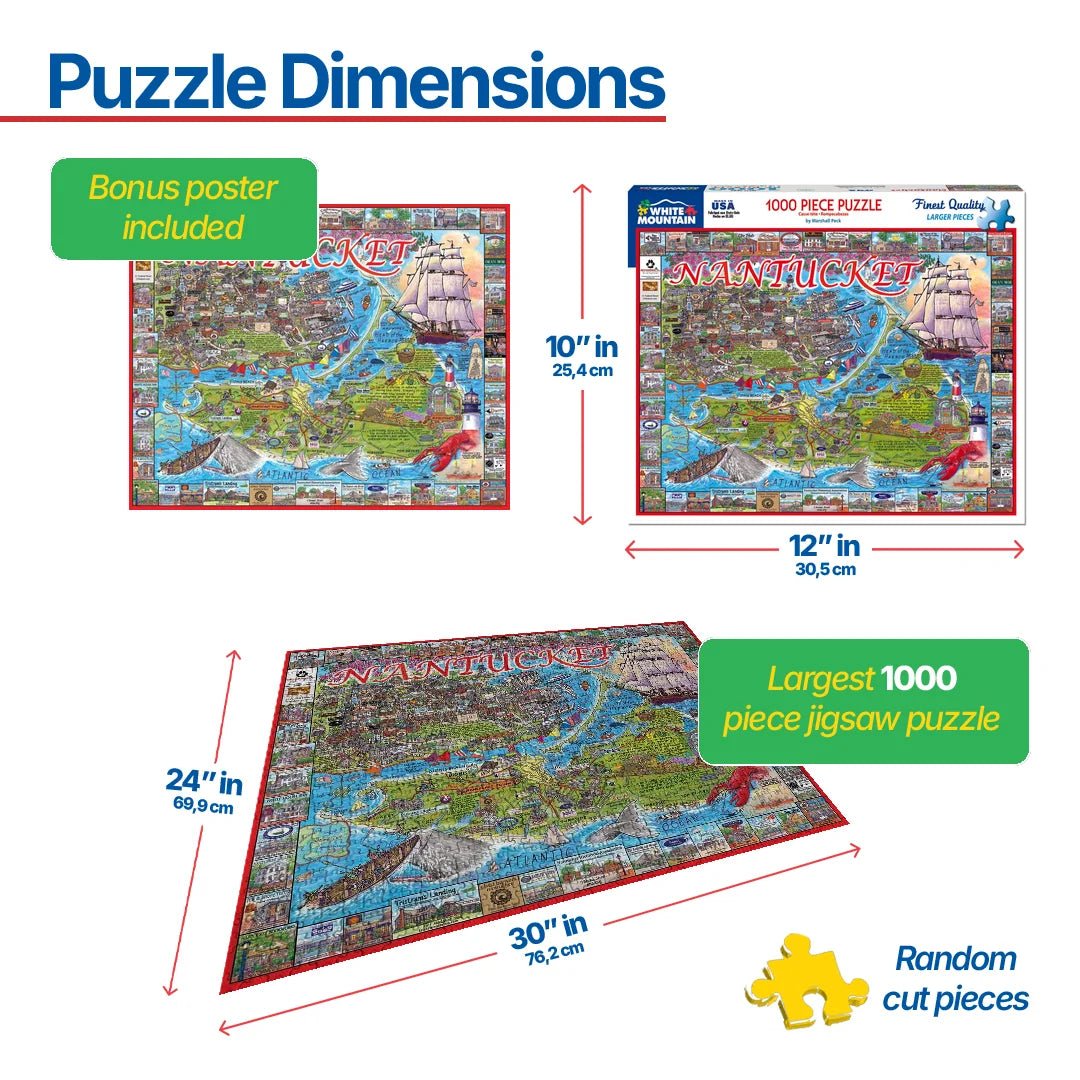 1000 Piece Jigsaw Puzzle - Nantucket, MA – White Mountain Puzzles