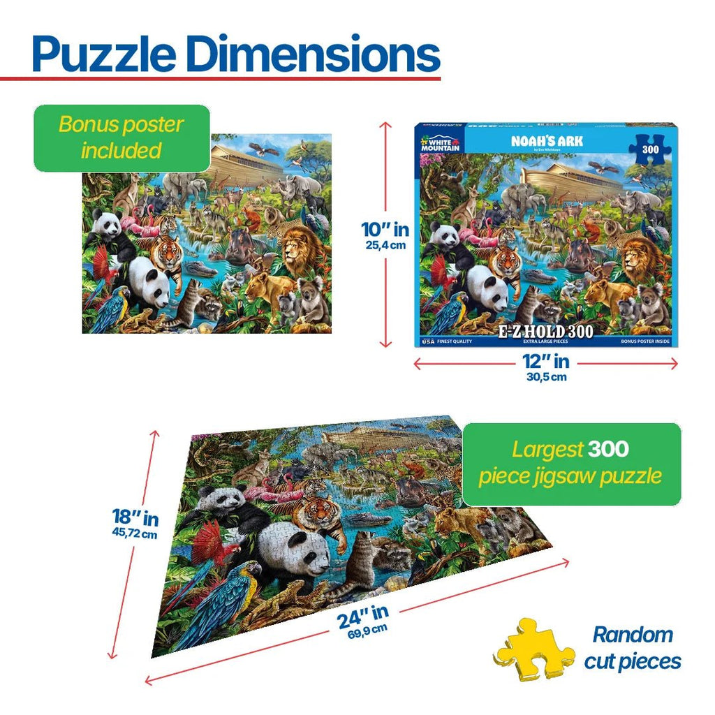 300 Piece Jigsaw Puzzle - Noah's Ark (2004pz) – White Mountain Puzzles