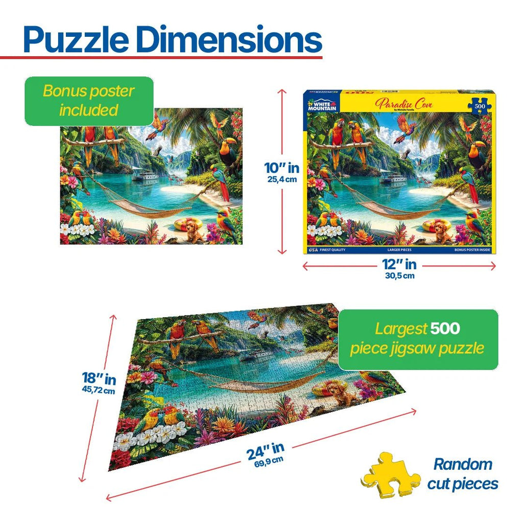 500 Piece Jigsaw Puzzle - Paradise Cove (2091pz) – White Mountain