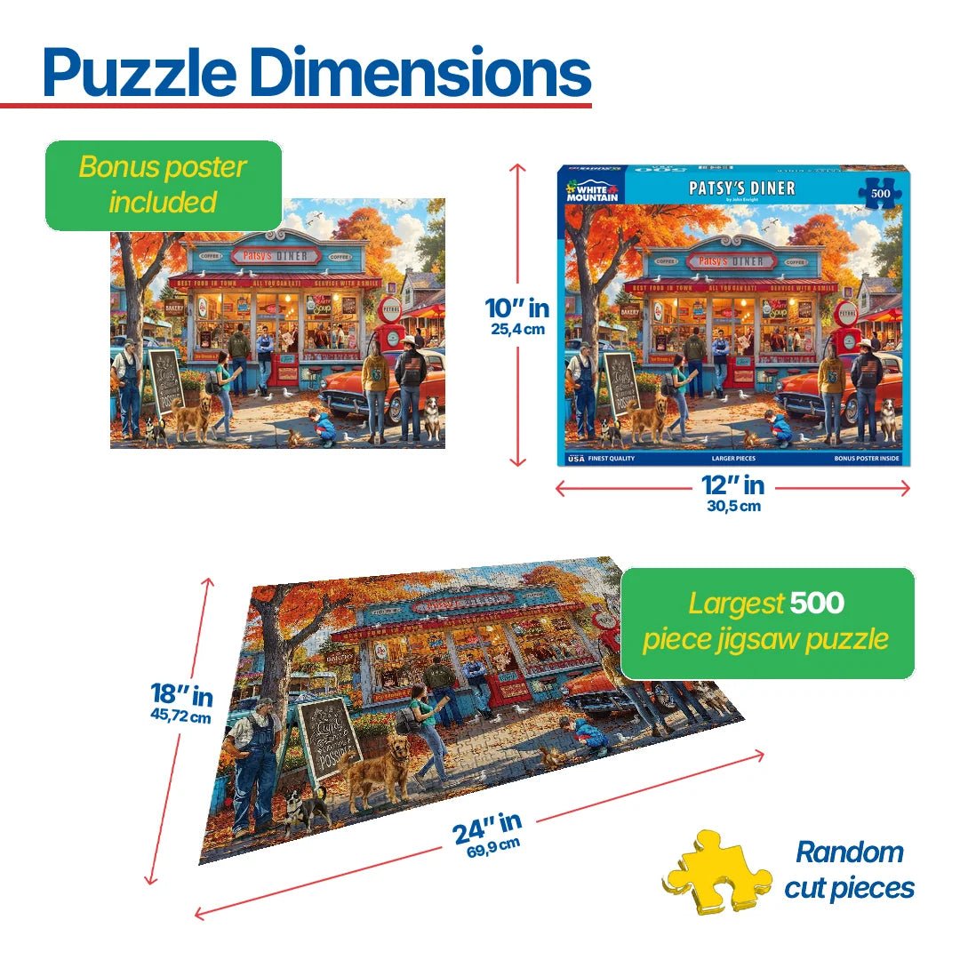 500 Piece Jigsaw Puzzle - Patsy's Diner (2170pz) – White Mountain