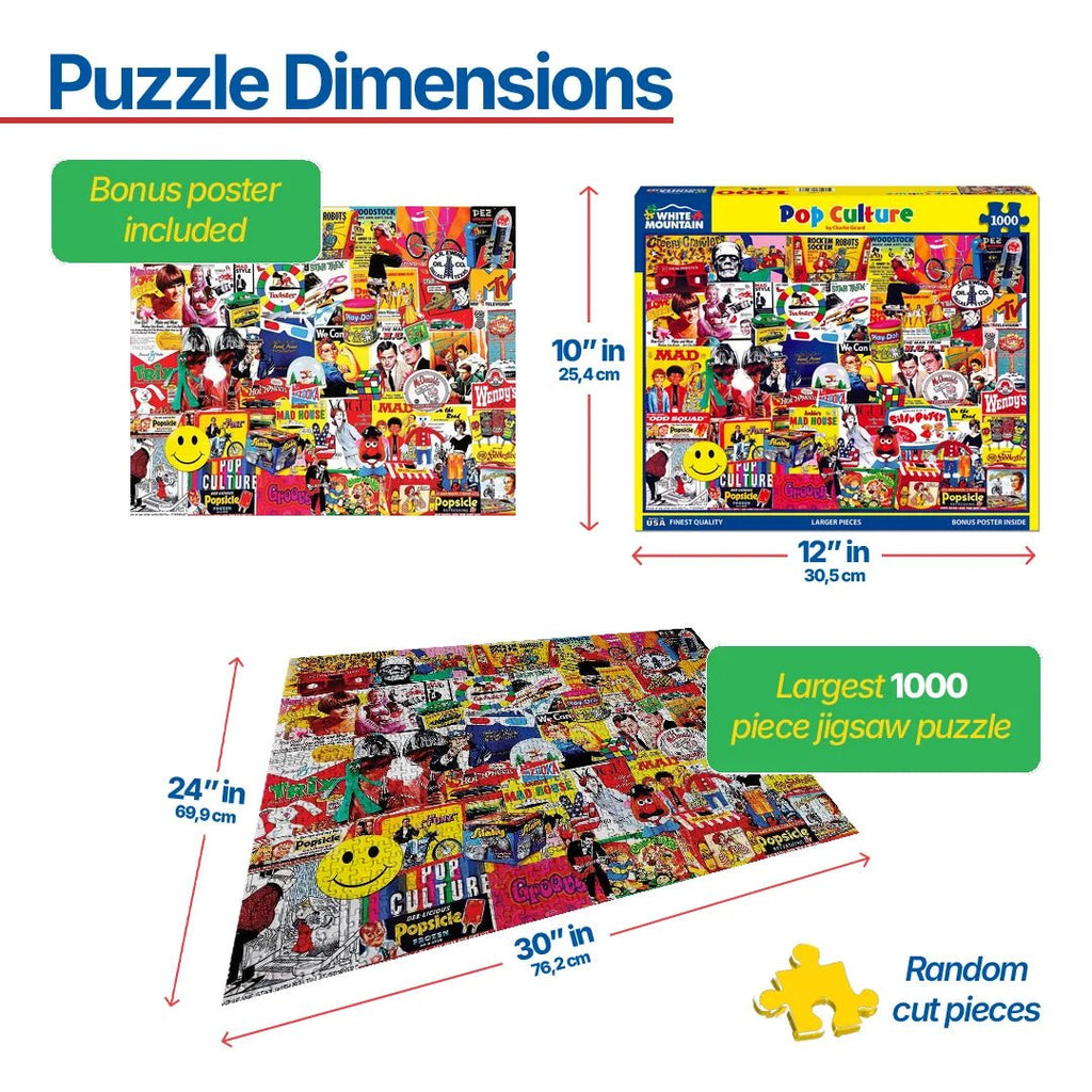 1000 Piece Jigsaw Puzzle - Pop Culture – White Mountain Puzzles