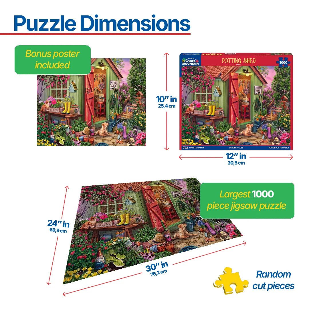 Potting Shed (2064pz) - 1000 Piece Jigsaw Puzzle – White Mountain