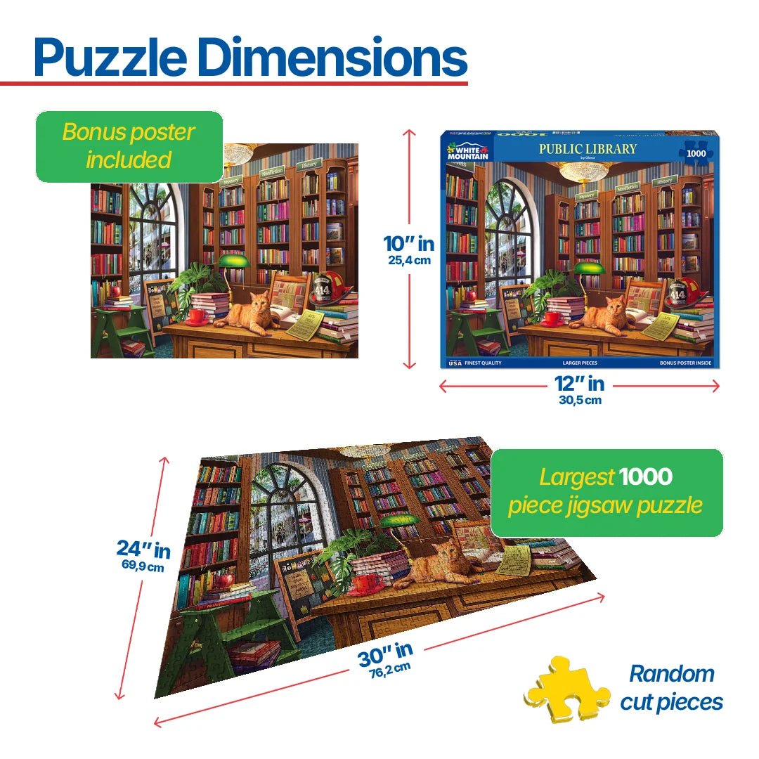 1000 Piece Jigsaw Puzzle - Public Library (2154pz) – White