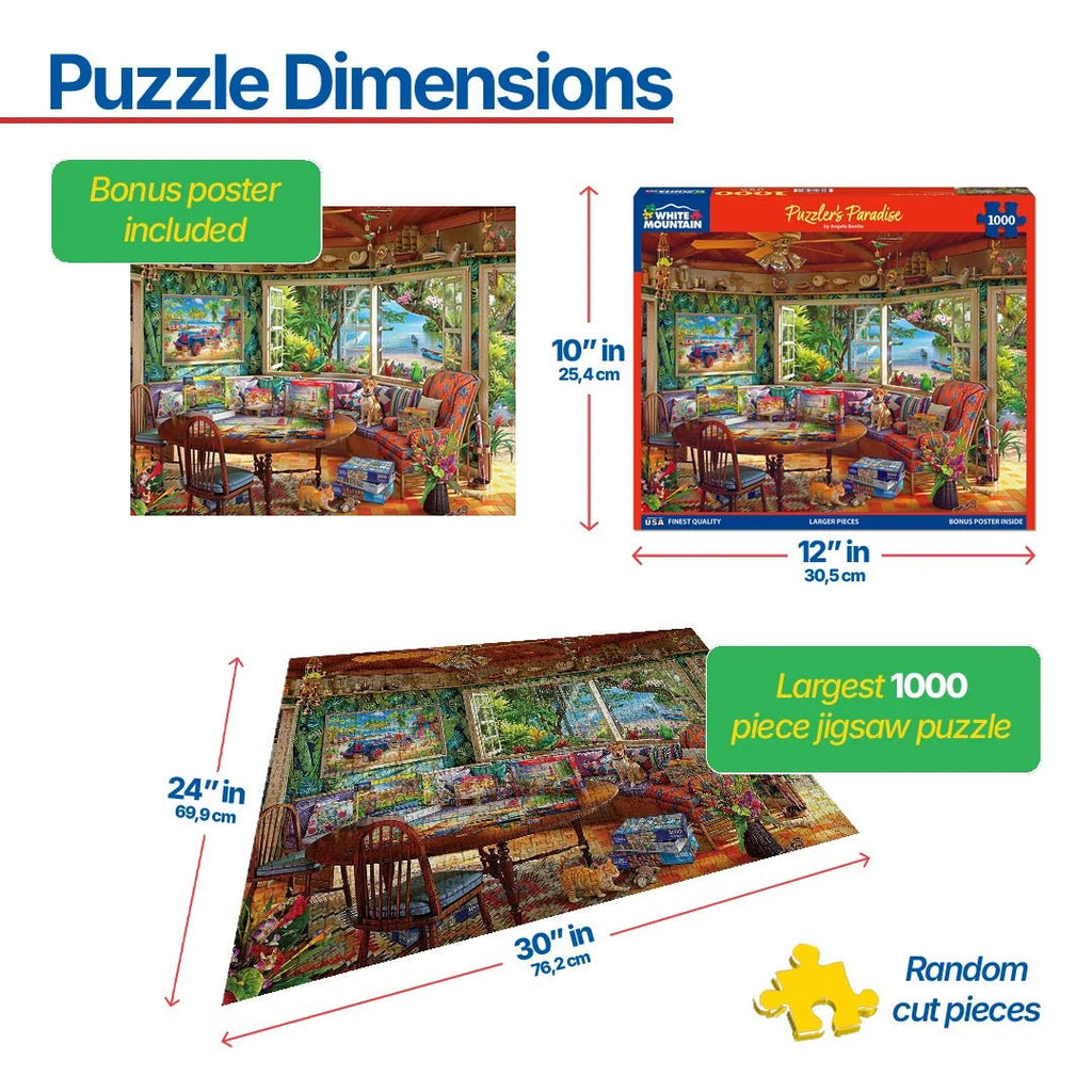 1000 Piece Jigsaw Puzzle - Puzzler's Paradise (2093pz) – White