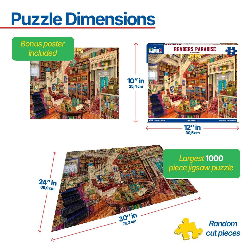 1000 Piece Jigsaw Puzzle for Adults - Readers Paradise – White