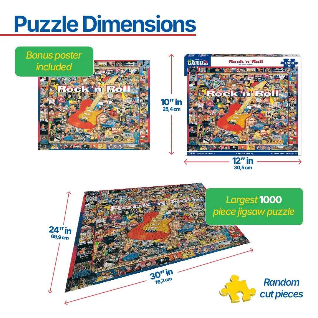 1000 Piece Jigsaw Puzzle - Rock 'n' Roll – White Mountain Puzzles