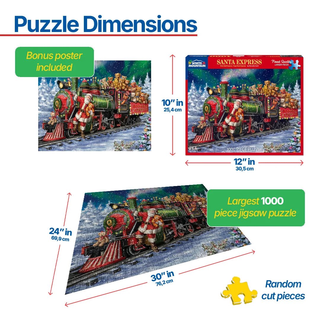 Santa Express (1724pz) - 1000 Piece Jigsaw Puzzle – White Mountain
