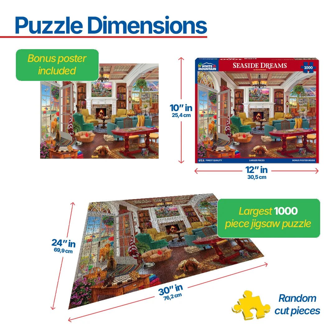 Seaside Dreams (1807pz) - 1000 Piece Jigsaw Puzzle – White
