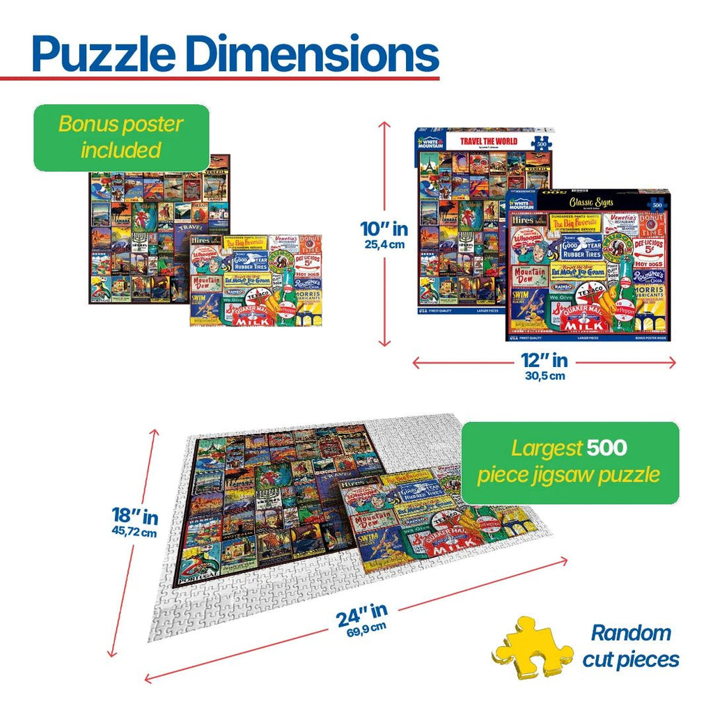 Set of 2: Best Selling 500 Piece Puzzle Bundle – White Mountain
