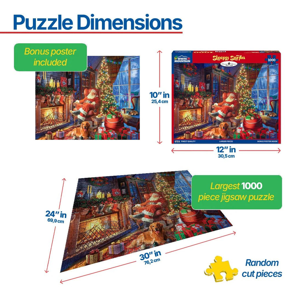 1000 Piece Jigsaw Puzzle - Sleepy Santa (2132pz) – White Mountain