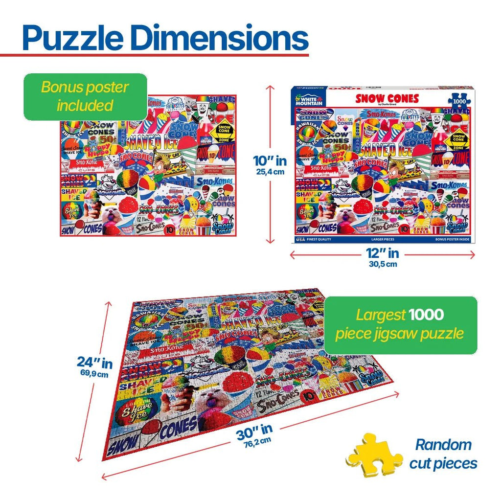 1000 Piece Jigsaw Puzzles - Snow Cones (1969pz) – White Mountain
