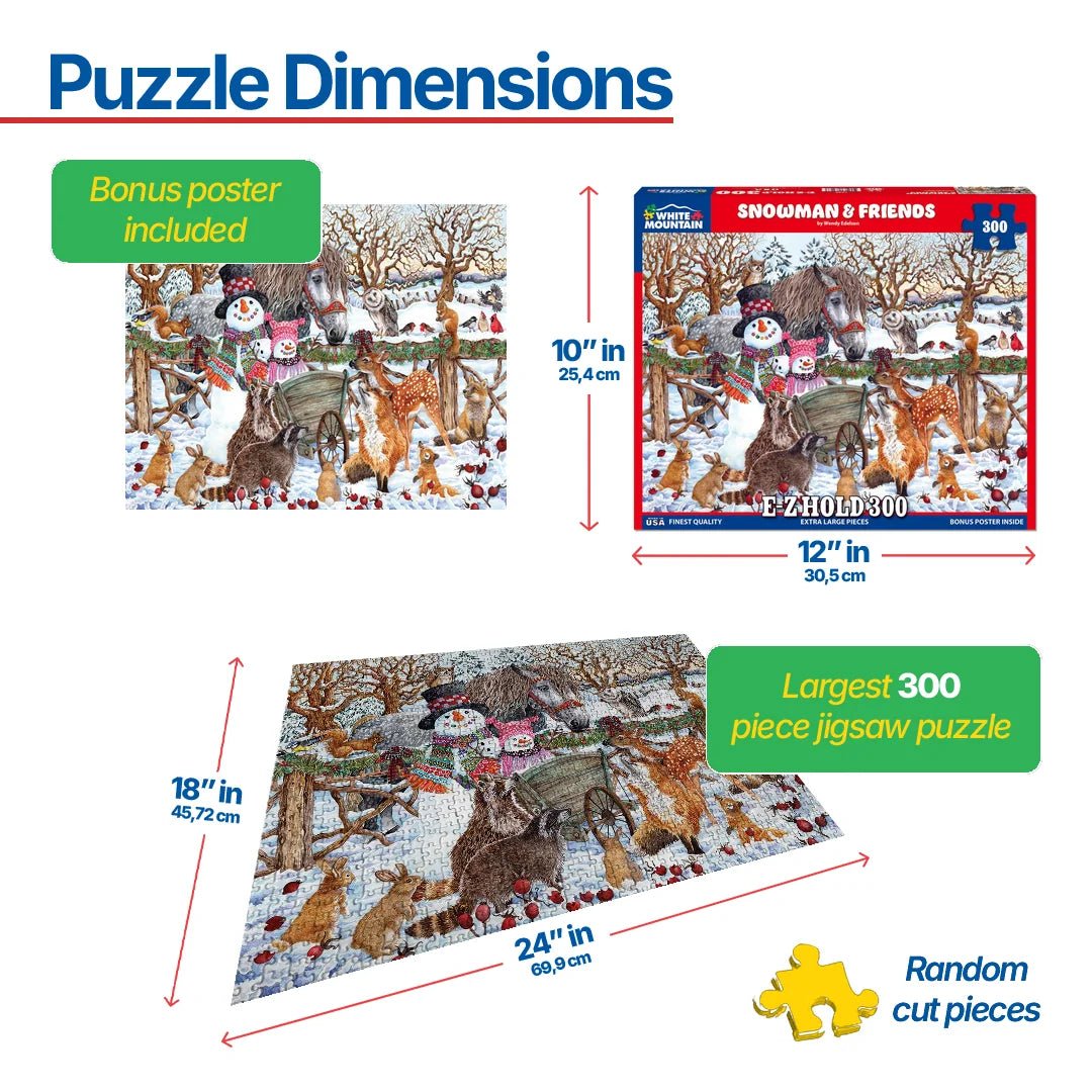 Snowman & Friends - 300 Piece Jigsaw Puzzle – White Mountain Puzzles