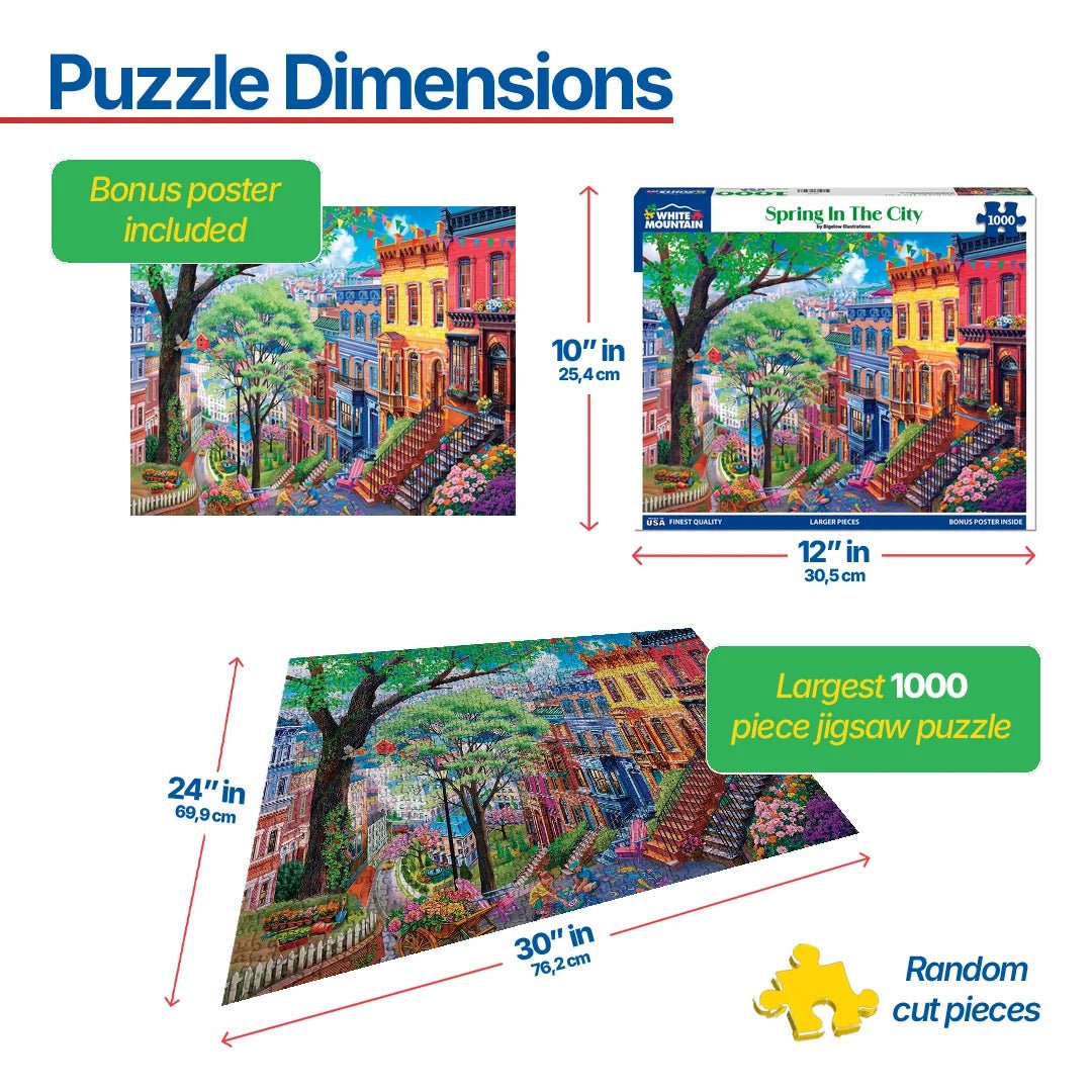 1000 Piece Jigsaw Puzzle - Spring In The City (2024pz) – White
