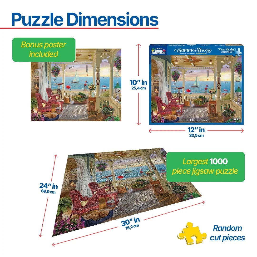 1000 Piece Jigsaw Puzzle - Summer Breeze – White Mountain Puzzles